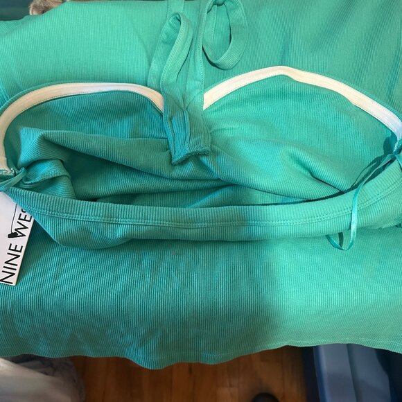 NWT Nine West seafoam green ribbed knit halter dress sz XXL - Picture 11 of 14